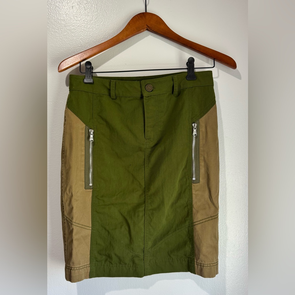 Brand New Marc By Marc Jacobs Colorblock Olive And Khaki Skirt Size 2